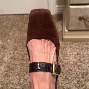 Really cute Franco Sarto brown suede MaryJanes!  Size 7
